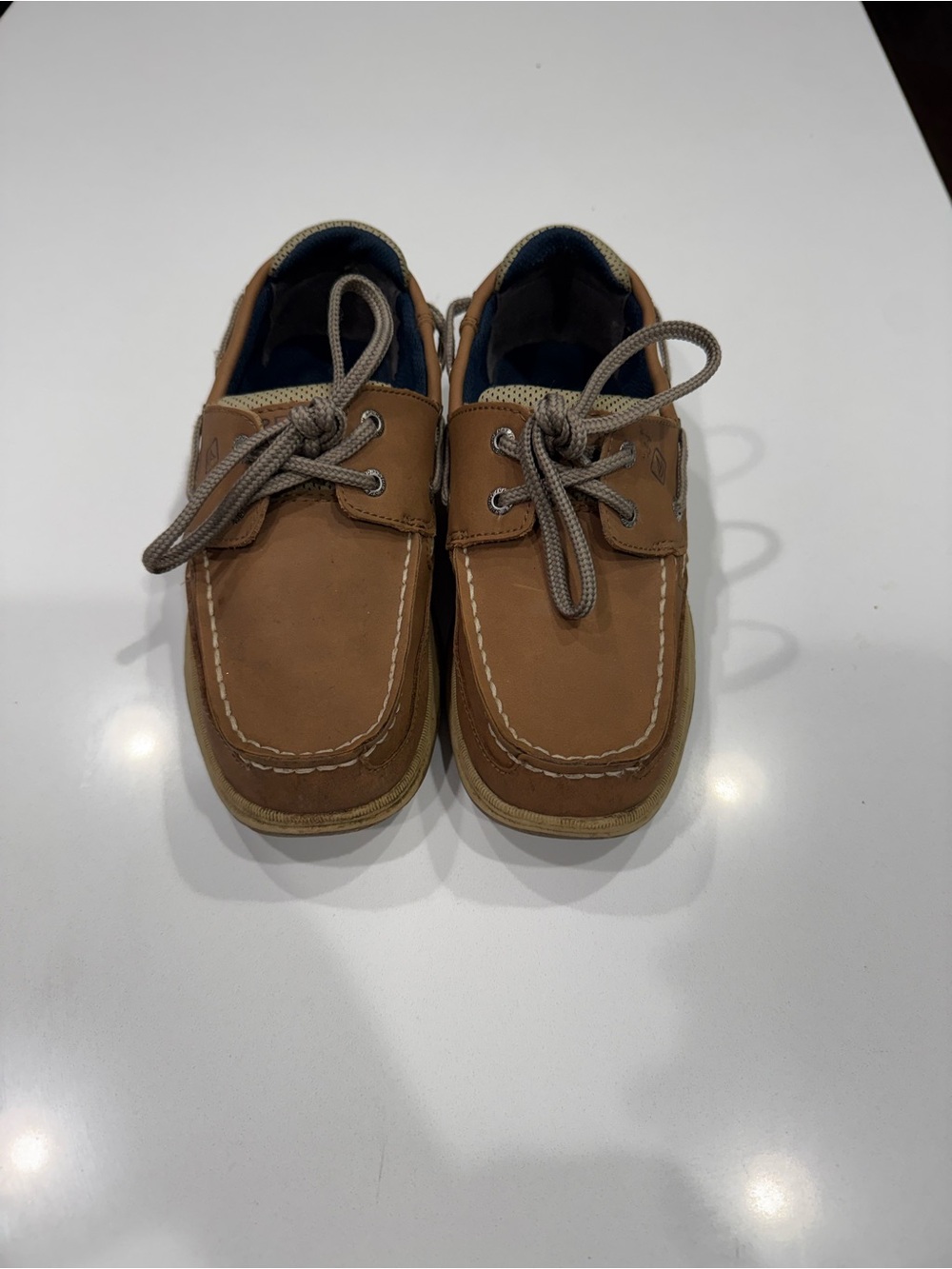 Kids/Youth Sperry Top-Sider Brown Leather Lace-Up Boat Shoes  US 4 M